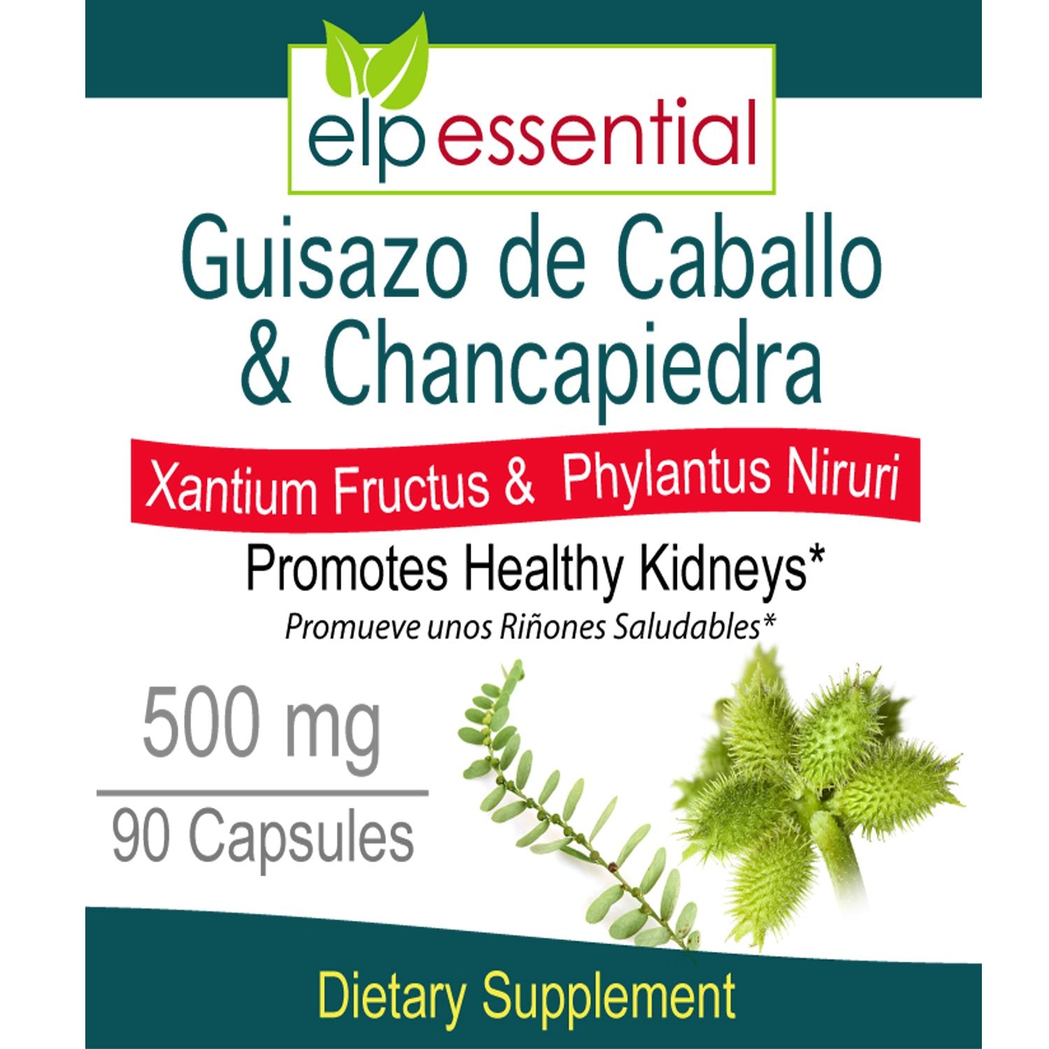 ELP Essential Guizazo Caballo capsules close-up with 500 mg capsules.