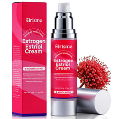Elrisme Estriol Cream bottle pump for easy dispensing and menopause relief