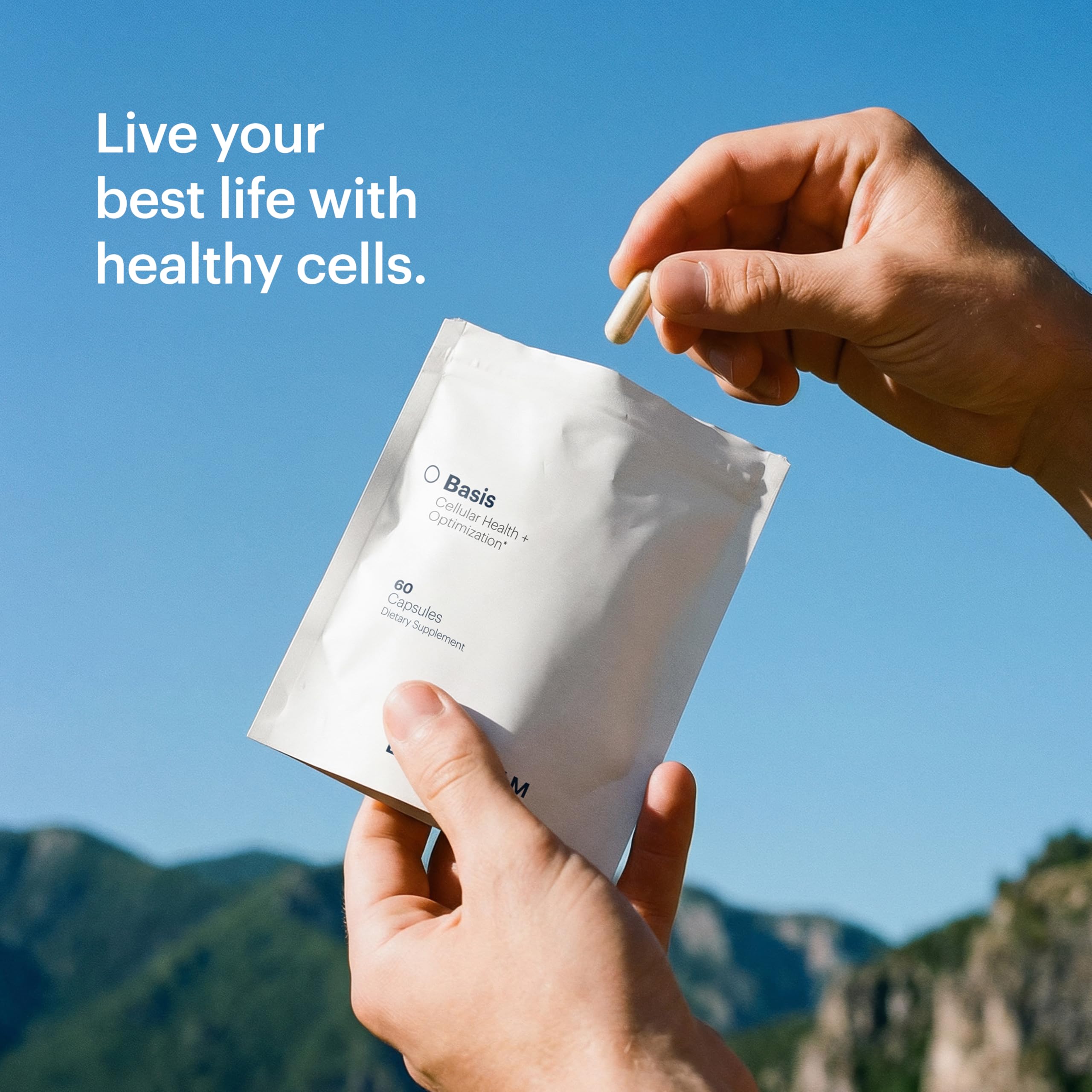 ELY-SIUM Basis bottle with 30-day return policy note