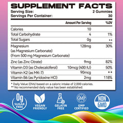 Elysx Magnesium Carbonate Gummies close up highlighting chewy texture and flavor.