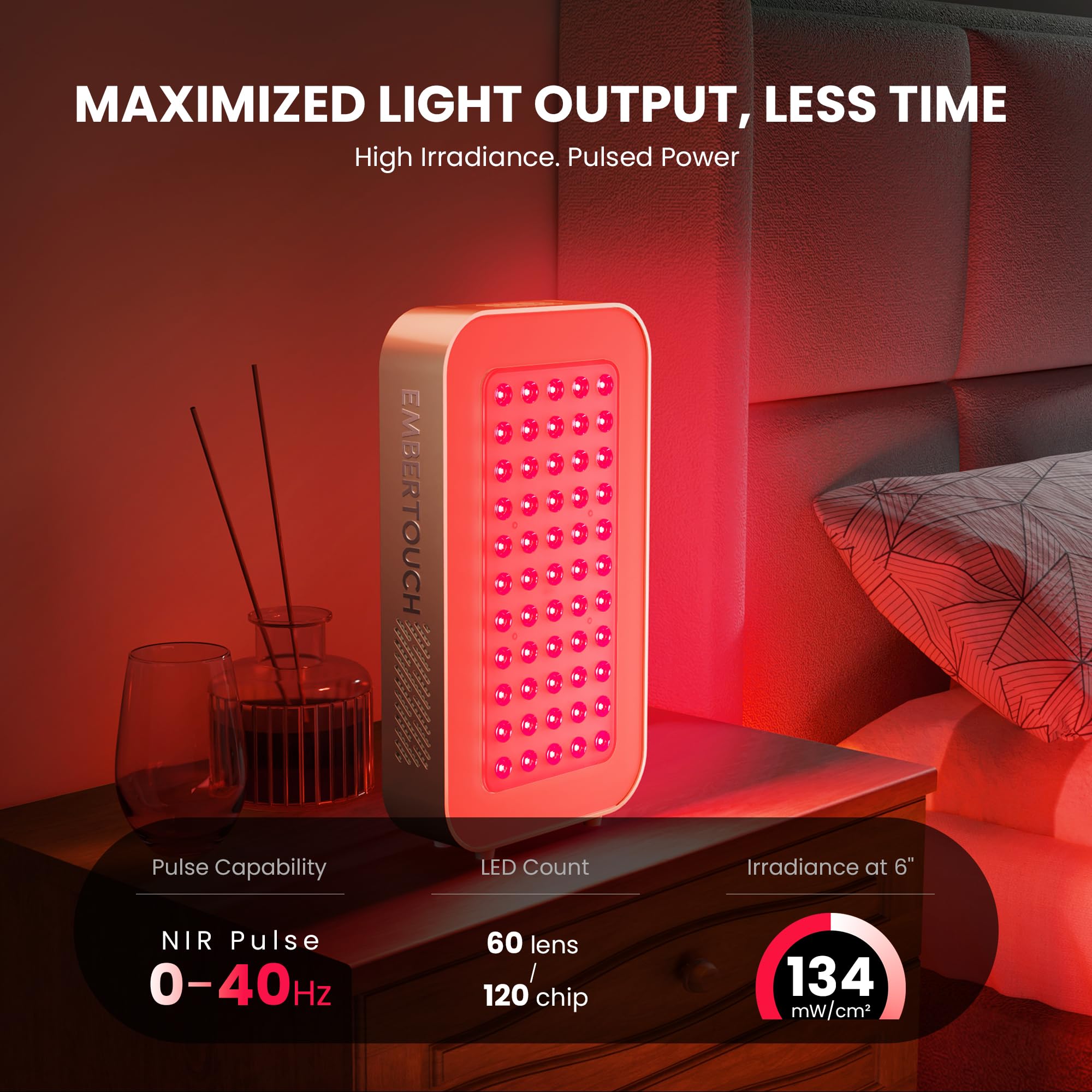 EmberTouch 55 LEDs high‑power array delivering strong light output.