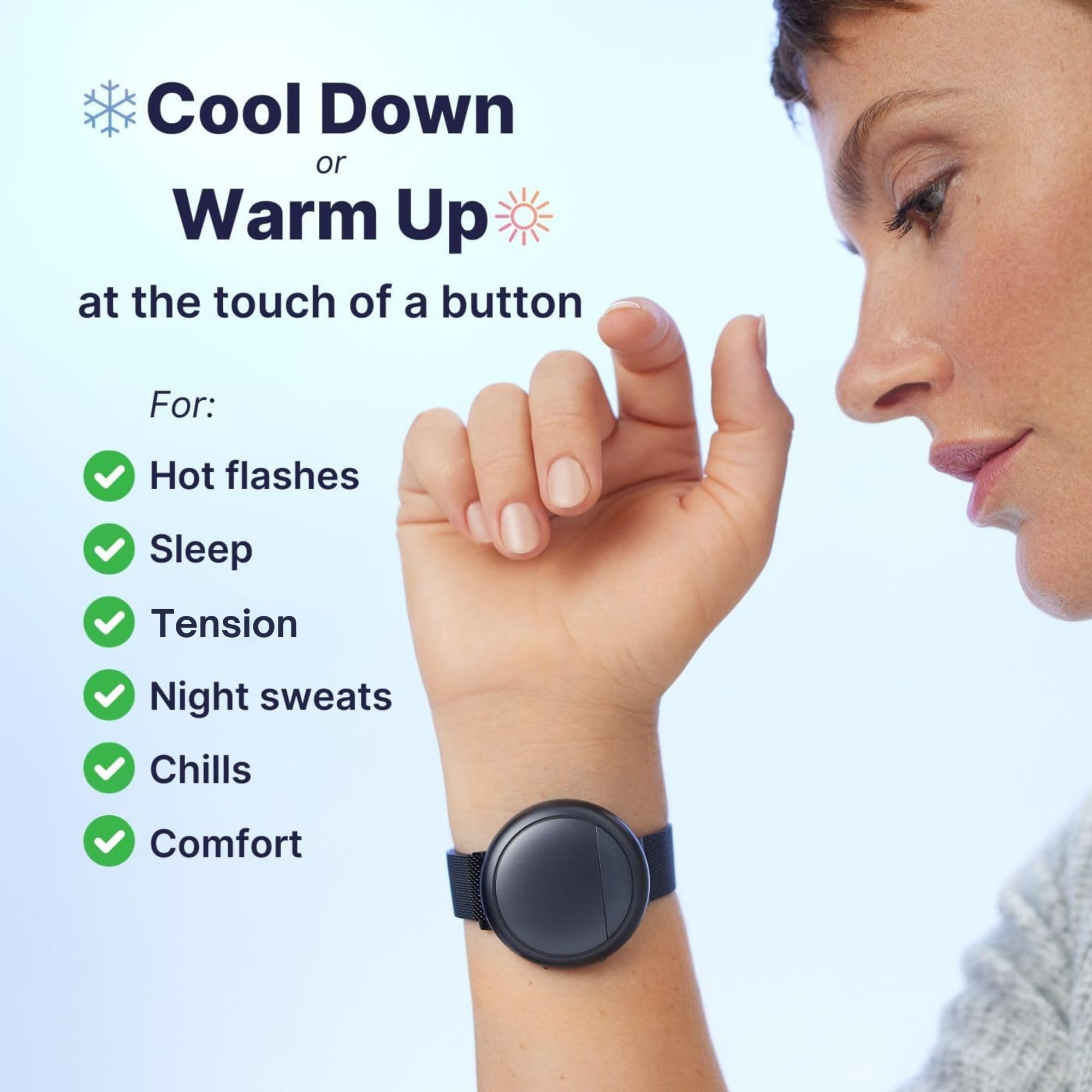 Embr Wave Bear Hug mode for soothing tension and sleep comfort.