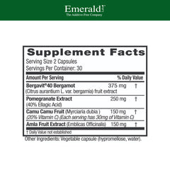 EMERALD LABS Bergamot+ label highlighting key ingredients