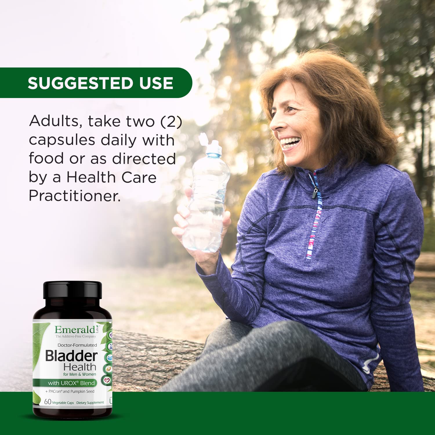 EMERALD LABS Bladder Health vegan capsules showing a clean, additive-free option