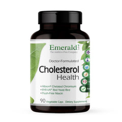Emerald Labs Cholesterol Health bottle front, heart-friendly nutrient blend visible