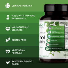 Emerald Labs Cholesterol Health capsules view, easy to swallow vegetable capsules