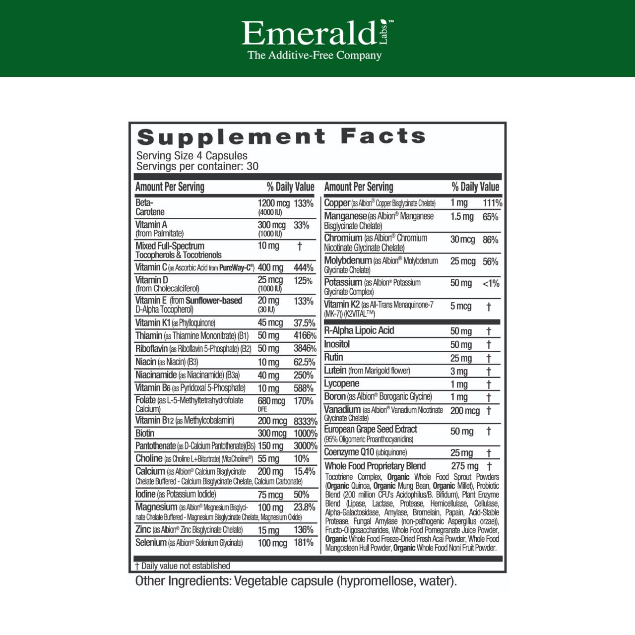 Emerald Labs Complete Clinical Multi capsules ready for daily nutrition support