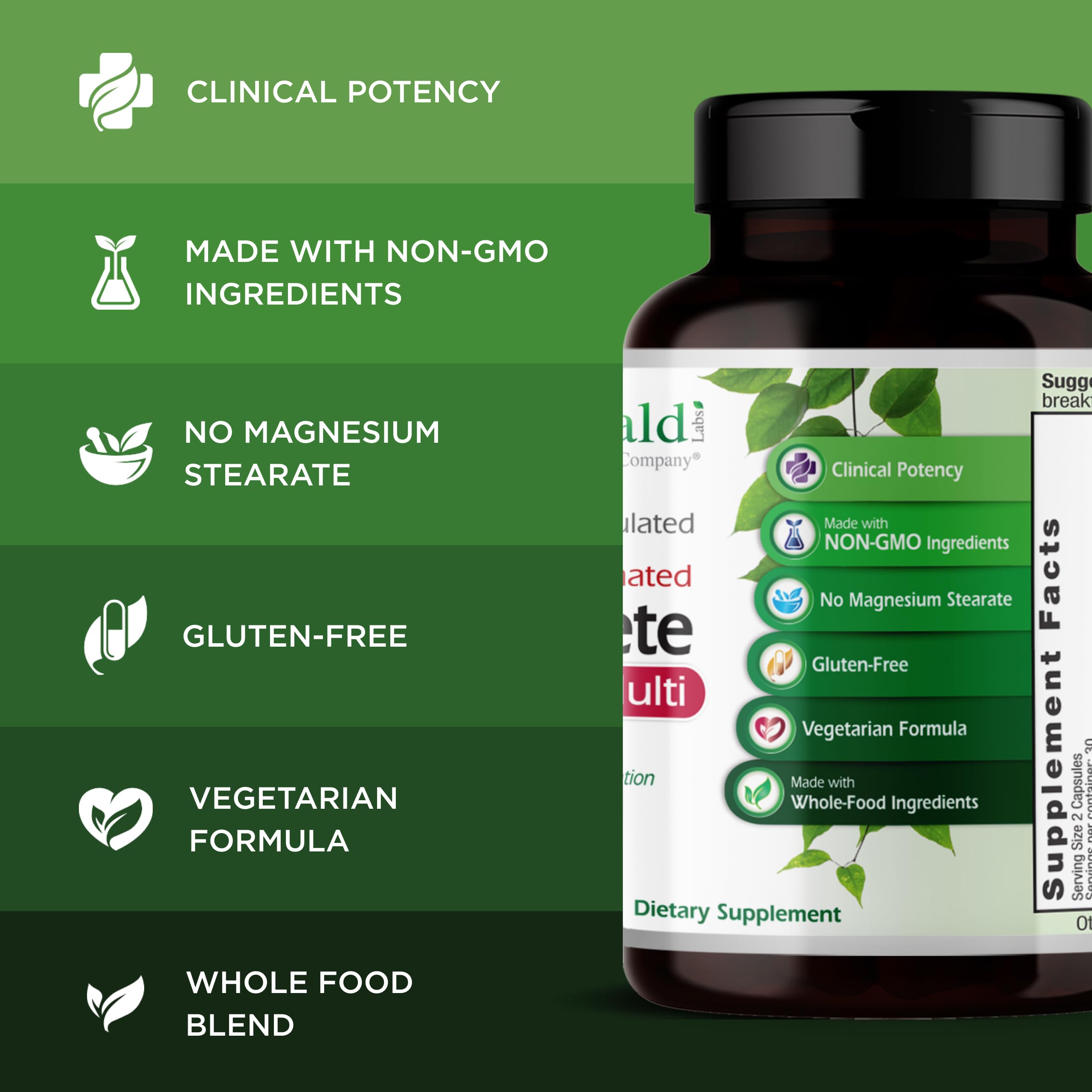 Emerald Labs Complete Premium Multi bottle pouring capsules for easy daily dosing