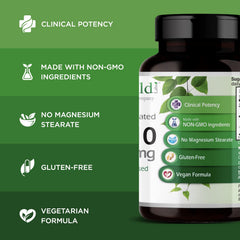 Emerald Labs CoQ10 200mg vitamin E from sunflower base highlighted