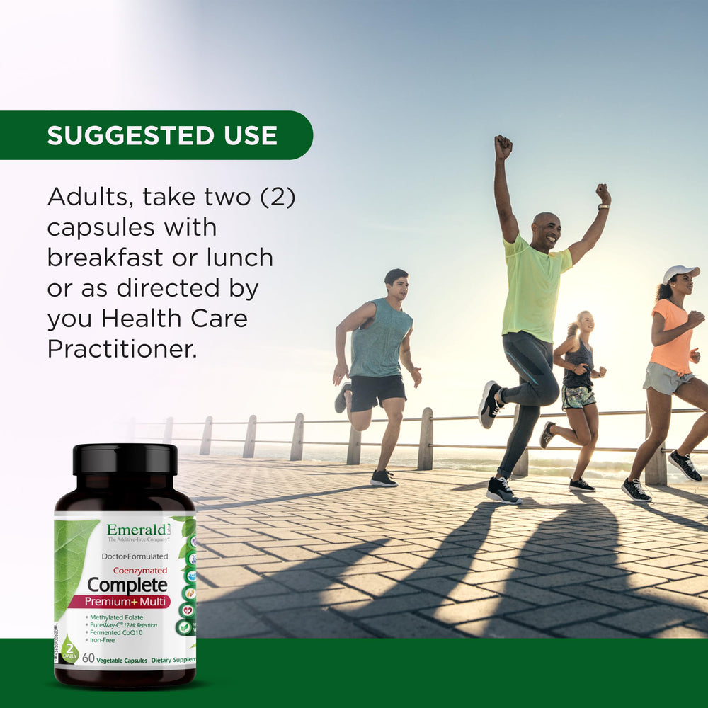 Emerald Labs Complete Premium Multi bottle showing digestive enzyme blend for support