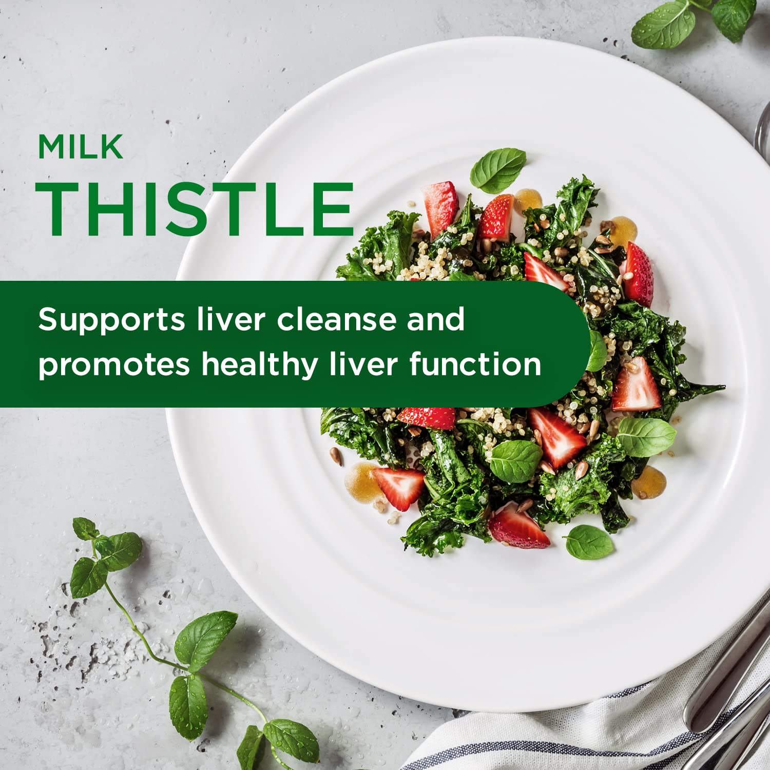 Emerald Labs European Milk Thistle capsules inside suggest convenient daily use