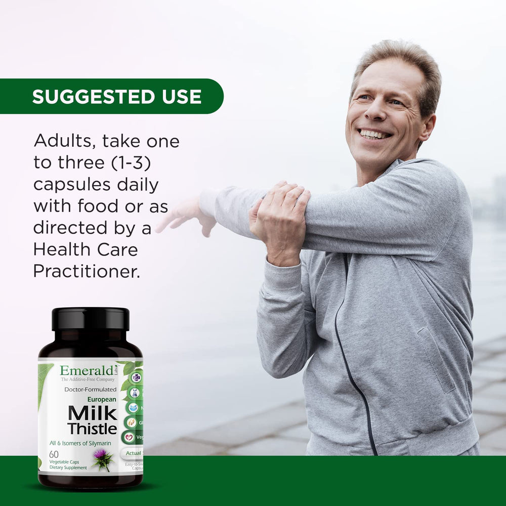 Emerald Labs European Milk Thistle nutrition facts show natural ingredients and no additives