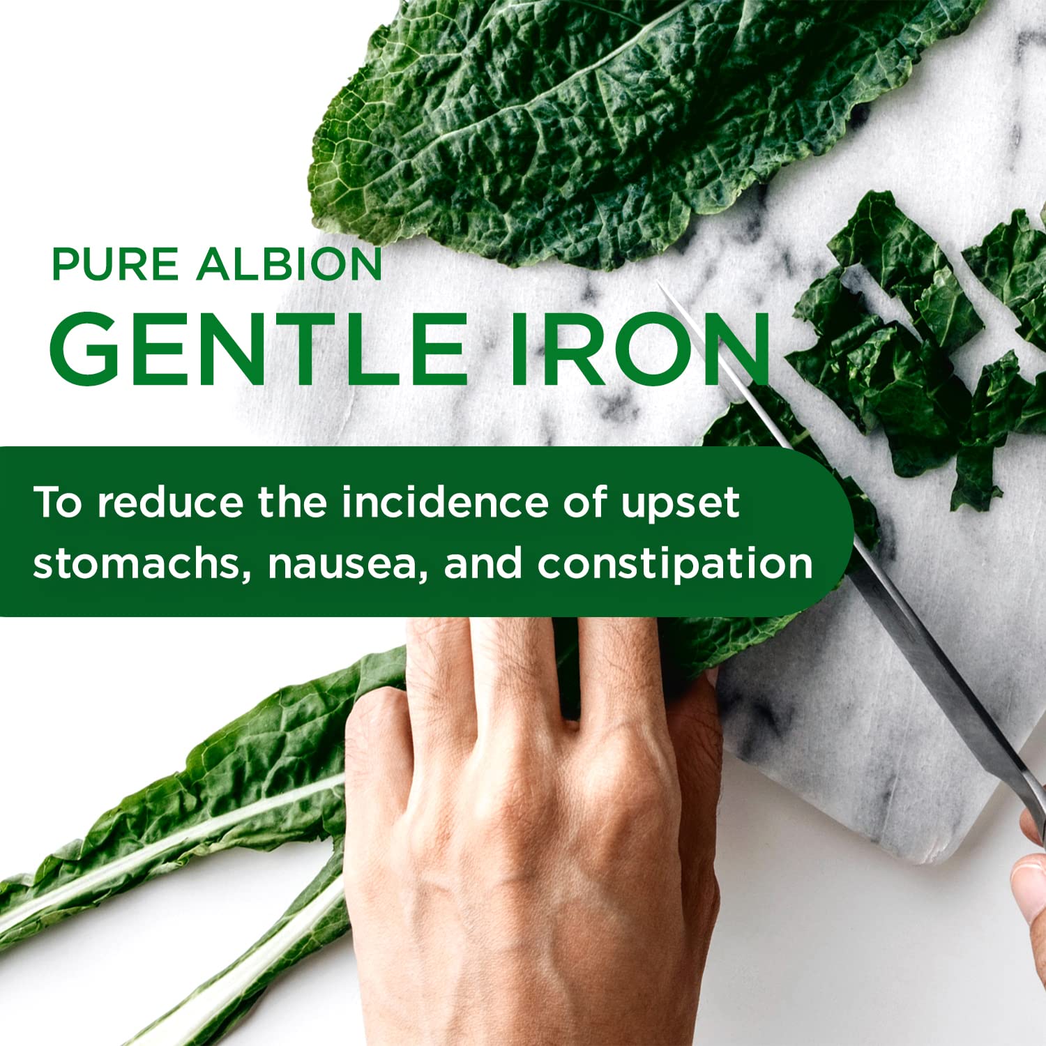 Emerald Labs Gentle Iron label showing 120 vegetarian capsules for daily use