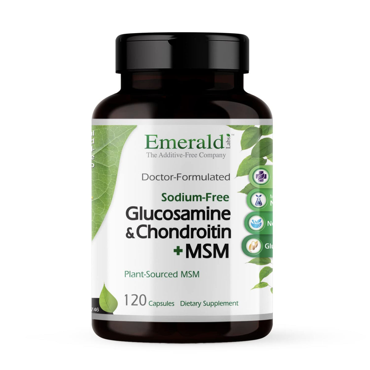 Emerald Labs Glucosamine & Chondroitin with MSM bottle for joint support