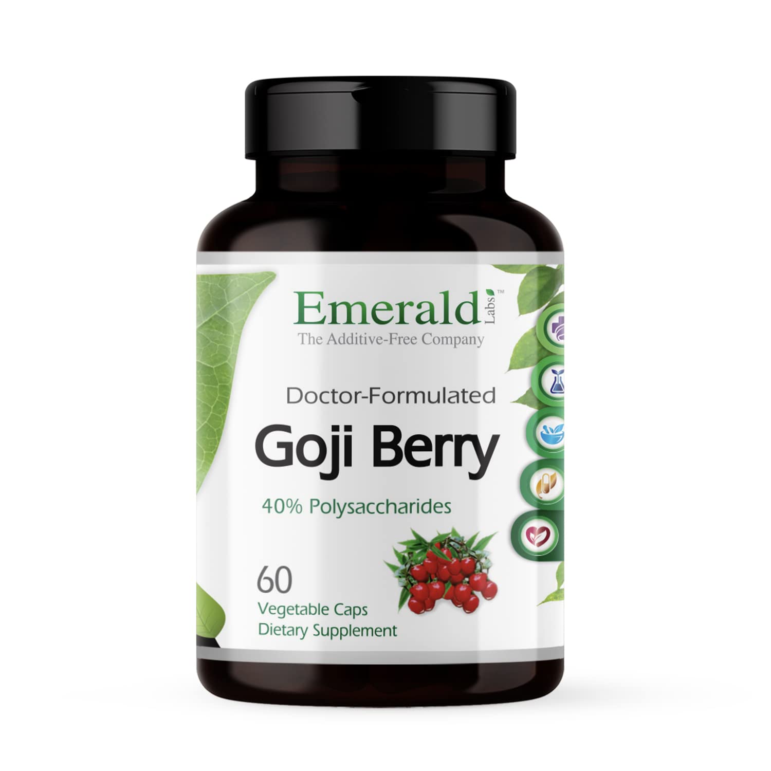 Emerald Labs Goji Berry capsules in a bottle for daily antioxidant support.