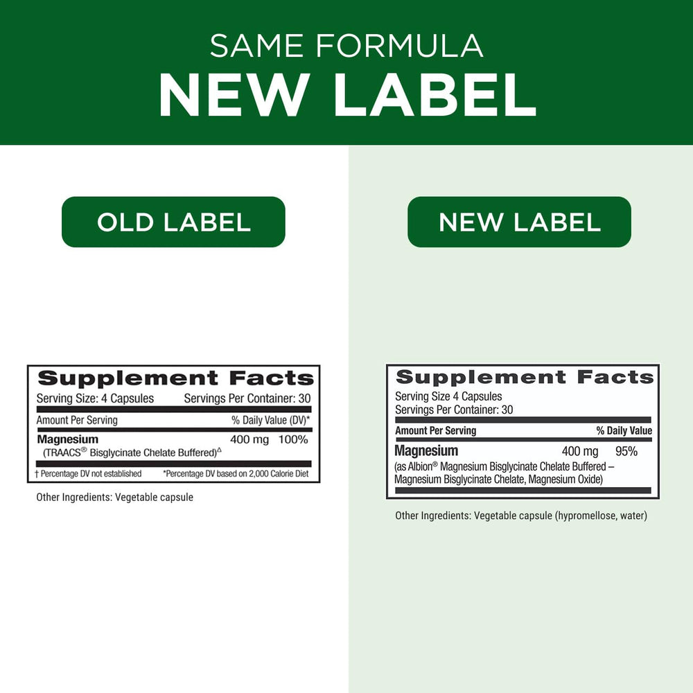 Ingredients panel on Emerald Labs Magnesium 400mg showing additive-free formulation