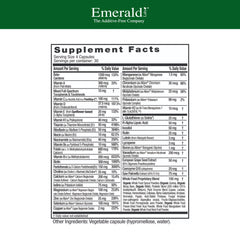Emerald Labs Men's 45+ Clinical Multi bottle label highlights bone and heart health focus.