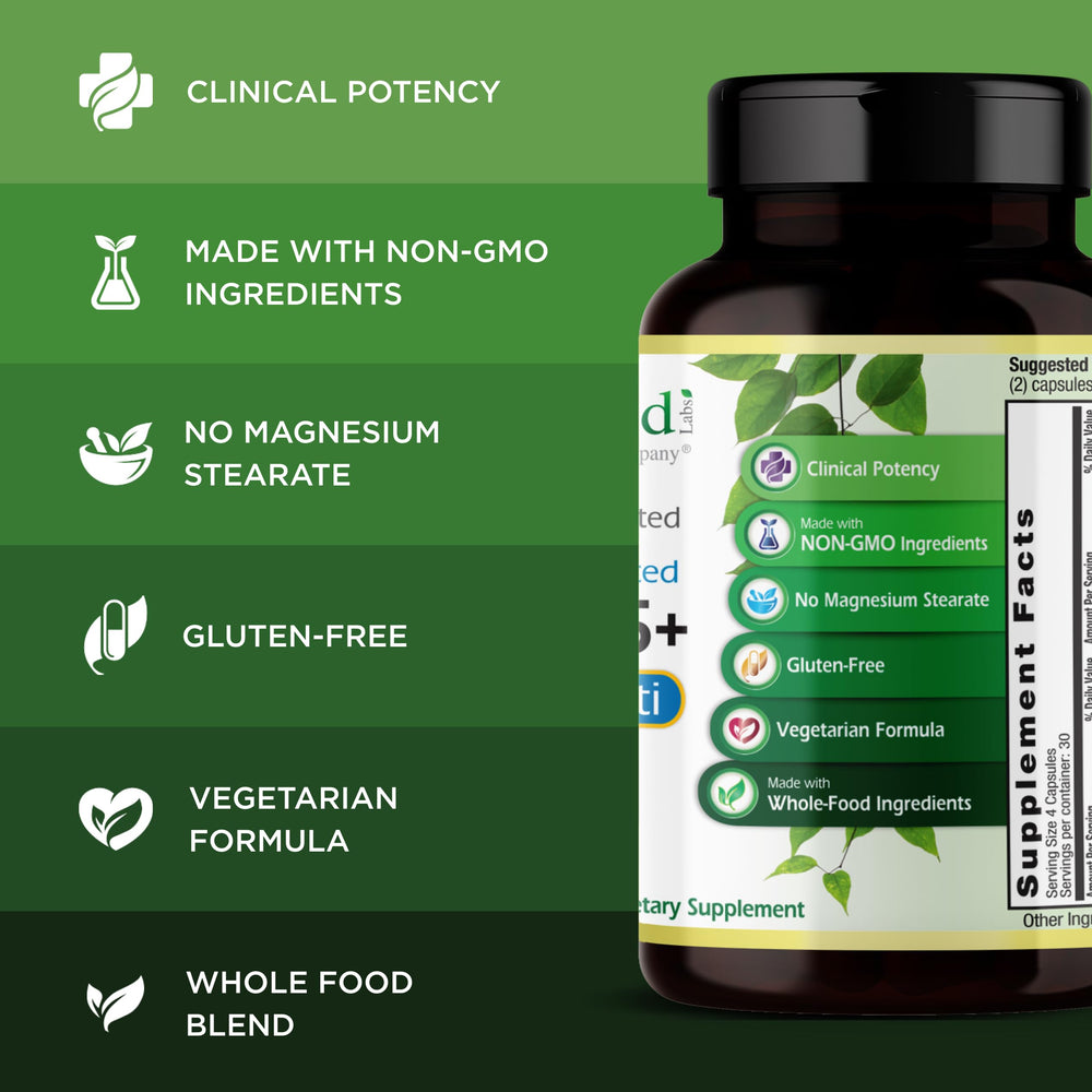 Emerald Labs Men's 45+ Clinical Multi packaging box communicates gluten-free formulation.