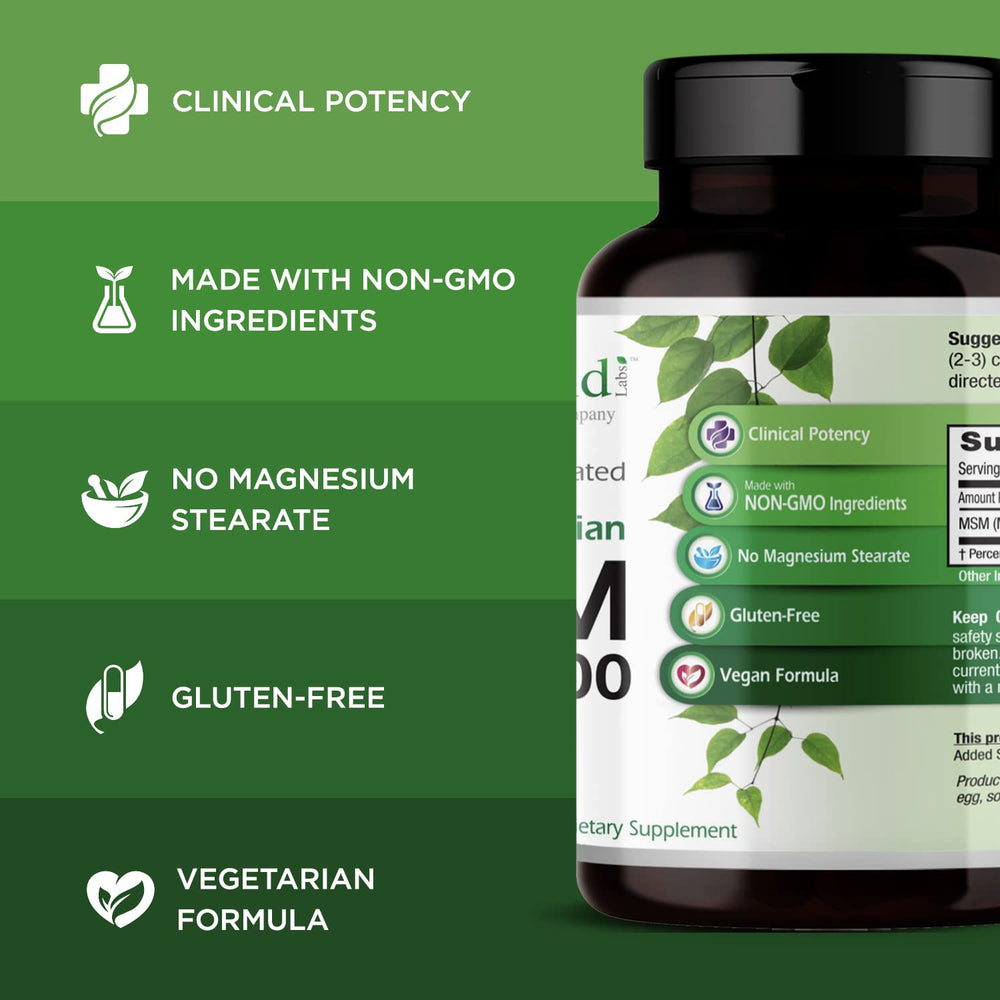 Emerald Labs MSM pouring capsules demonstrates easy daily dosing.
