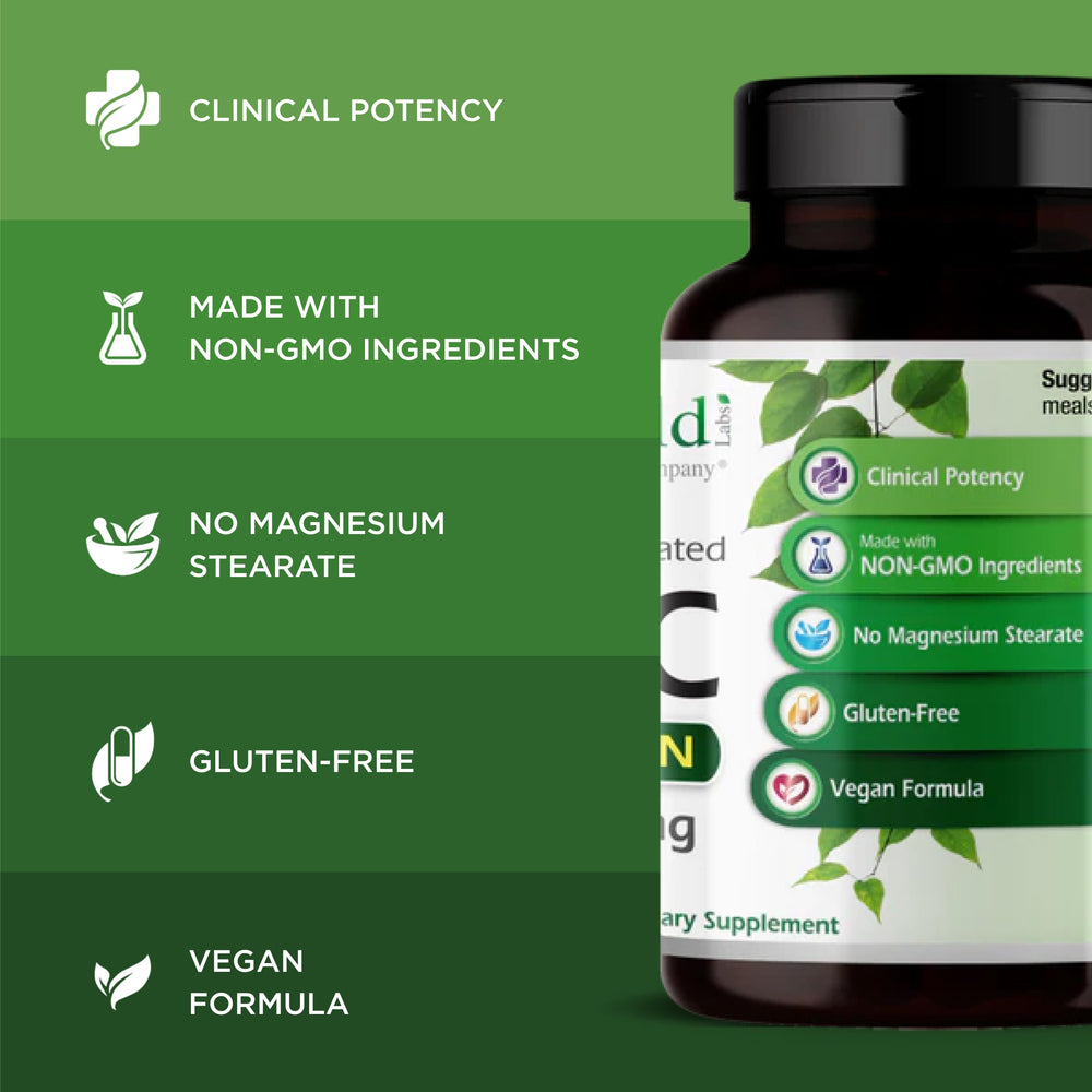 Emerald Labs NAC 600mg ingredients panel emphasizes high-quality nutrient forms.