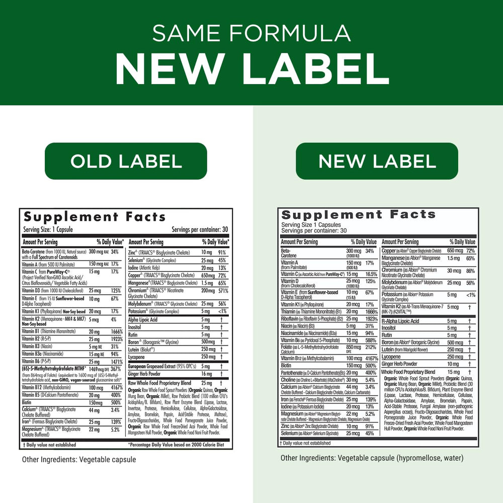 Emerald Labs Prenatal gluten-free and soy-free badge emphasizes allergen-friendly design