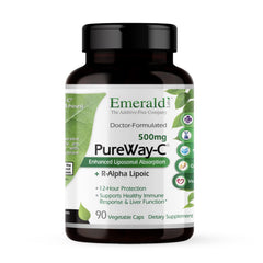 Emerald Labs PureWay-C bottle front displaying fast-absorbing vitamin C formula