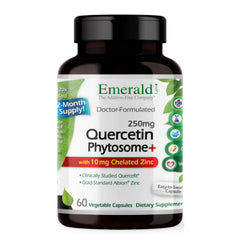 Emerald Labs Quercetin Phytosome Plus bottle, highlighting vegan immune support potential