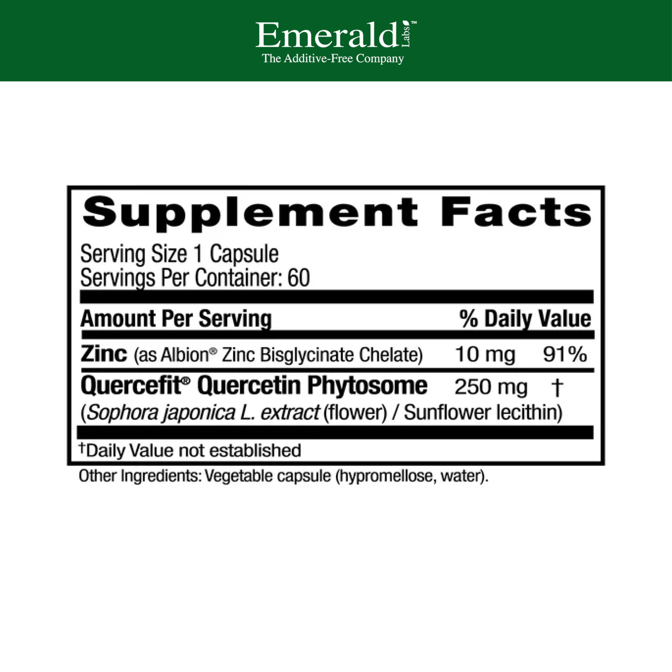 Emerald Labs Quercetin Phytosome Plus capsules for daily antioxidant support