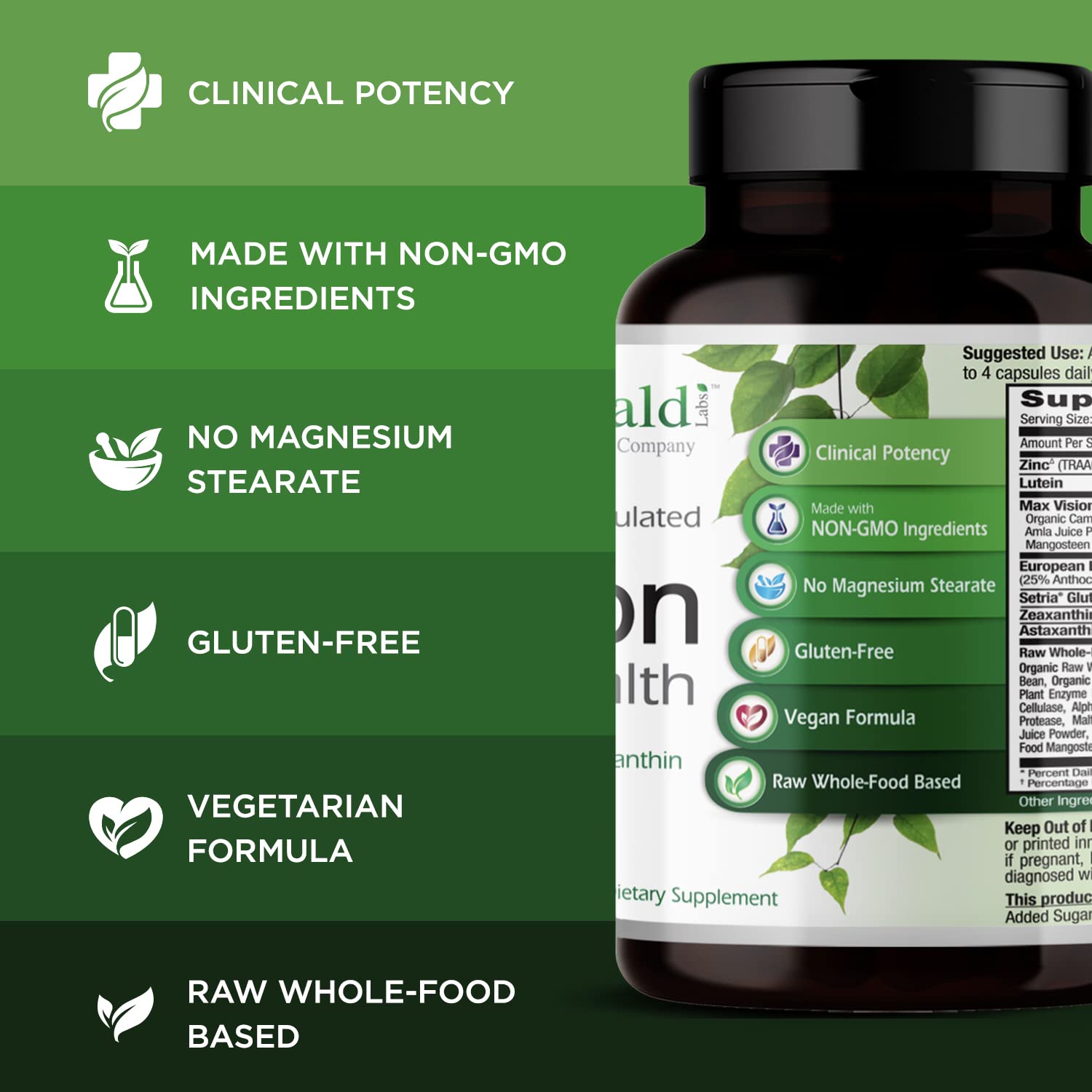Emerald Labs Vision Health capsules close-up for easy daily use