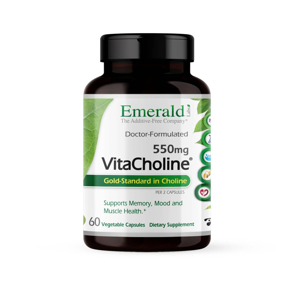 EMERALD LABS VitaCholine bottle front with memory support.
