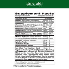 Emerald Labs Osteo Bone Health bottle shows D3 and K2 for immune and bone wellness