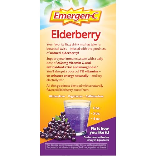 On-the-go Emergen-C Elderberry packaging ready for travel