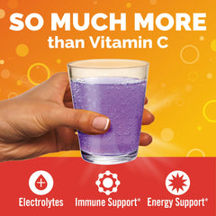 Closeup of Emergen-C Elderberry packets ready for quick daily wellness on the go