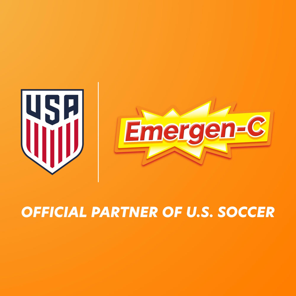 Emergen-C glass with orange fizz illustrating electrolyte replenishment