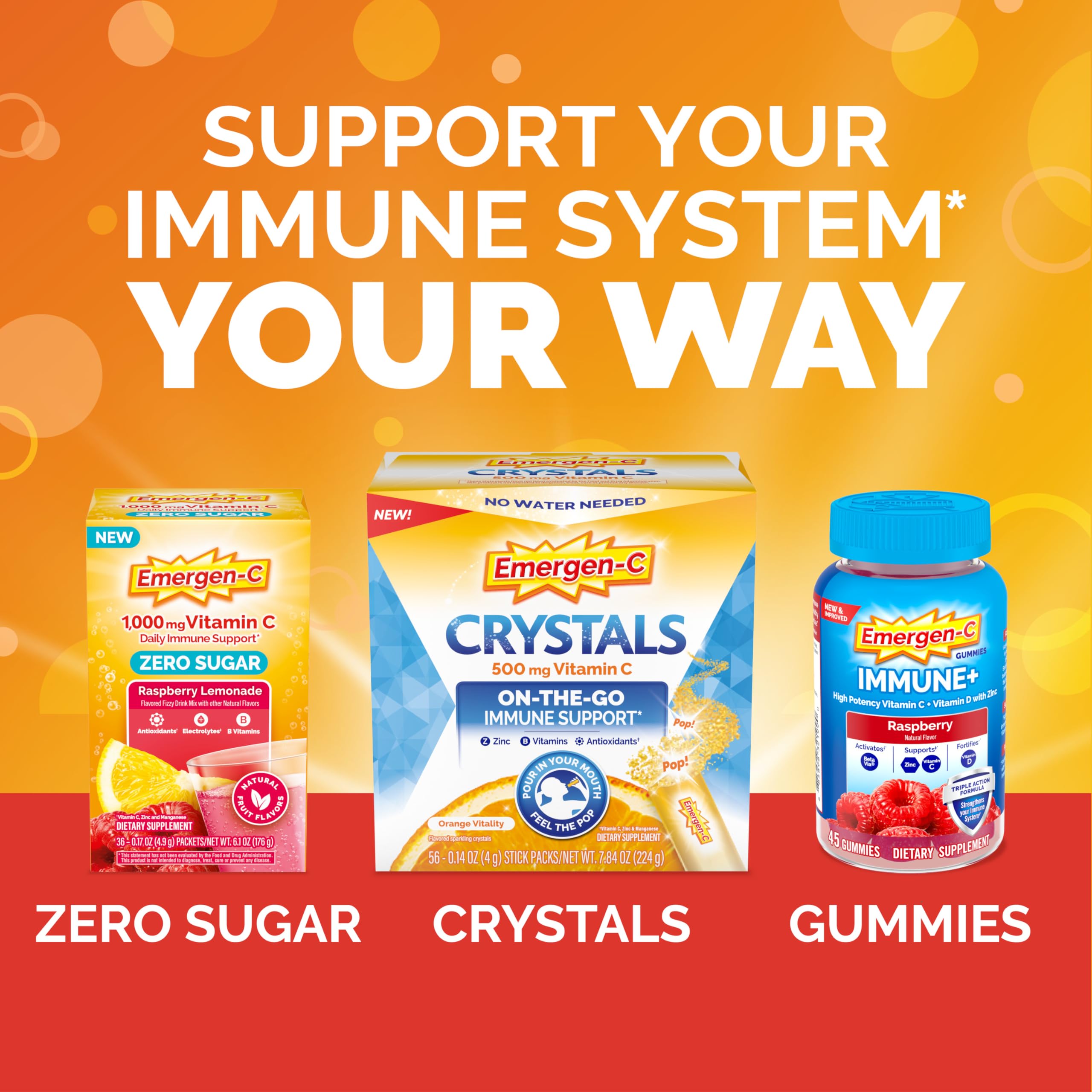 Emergen-C ingredients list highlighting zinc, manganese, and B vitamins