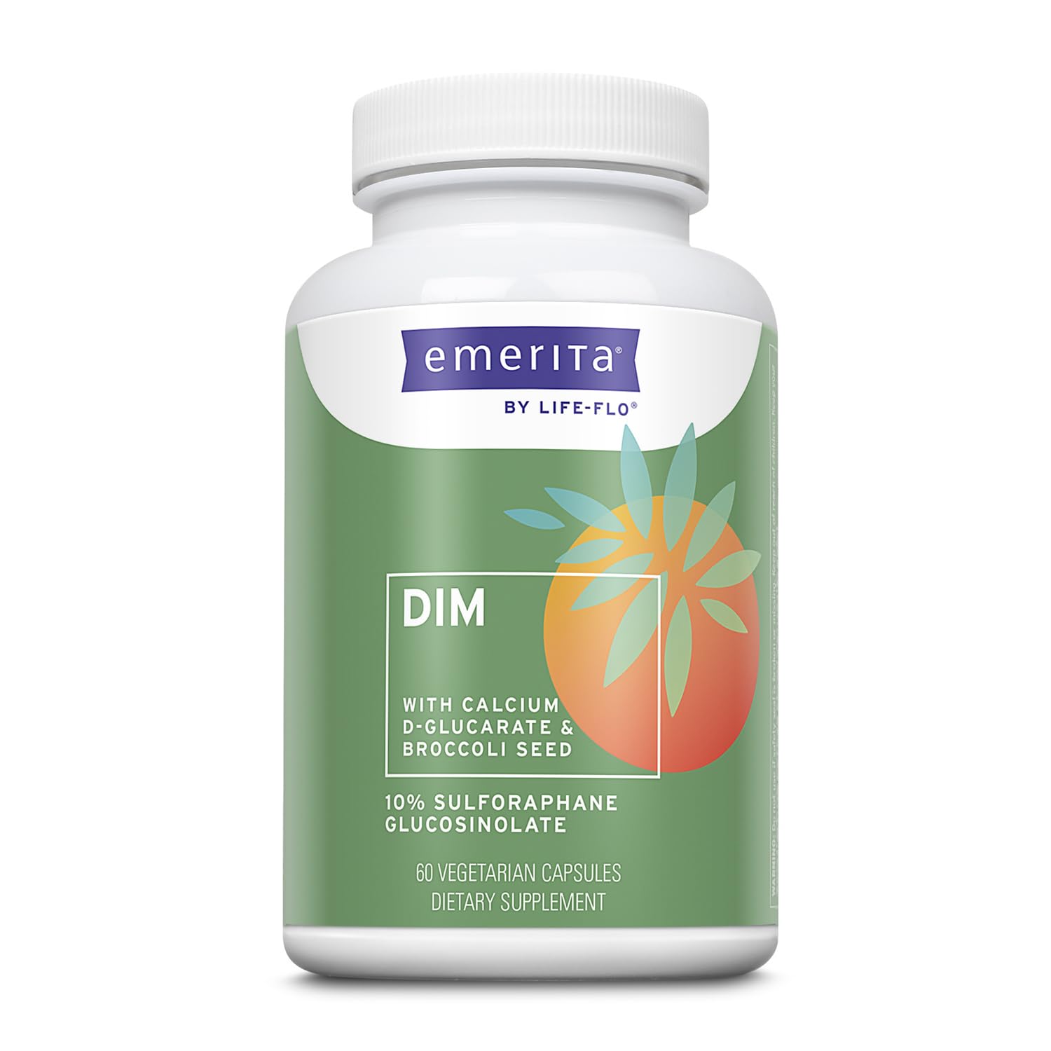 Emerita Balance-DIM bottle pour with easy capsules for daily wellness support.