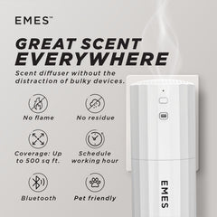EMES Waterless Diffuser Bluetooth panel demonstrates quick aroma control