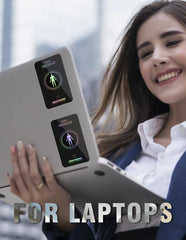 EMF Protection protection stickers on a laptop to maximize surface area