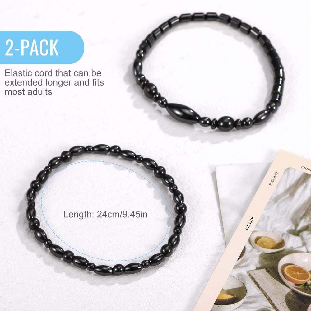 Emibele two-pack obsidian anklets in a sleek, versatile design.