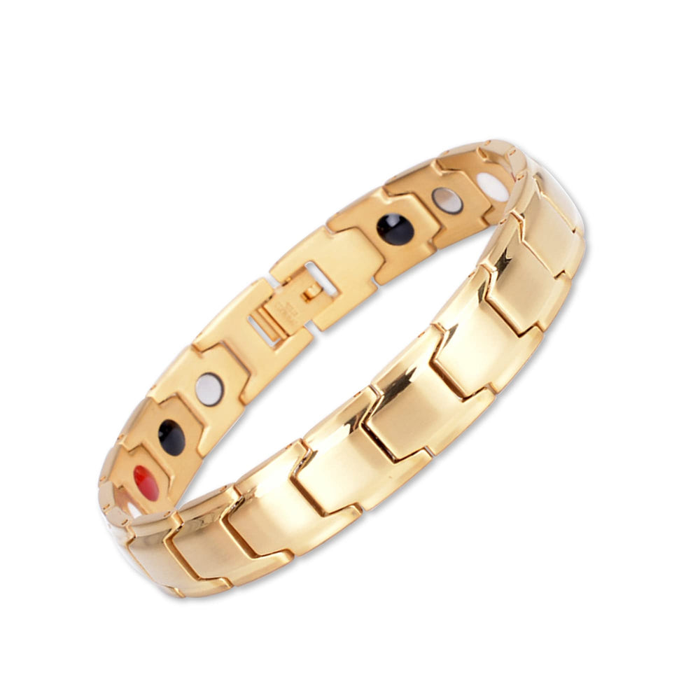 Emmori Ultra Strength Magnetic Bracelet gold front view, stylish daily wear.