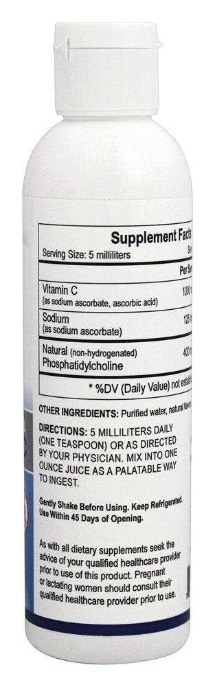 Empirical Labs Liposomal Vitamin C 5 ml dose poured into juice for convenient ingestion