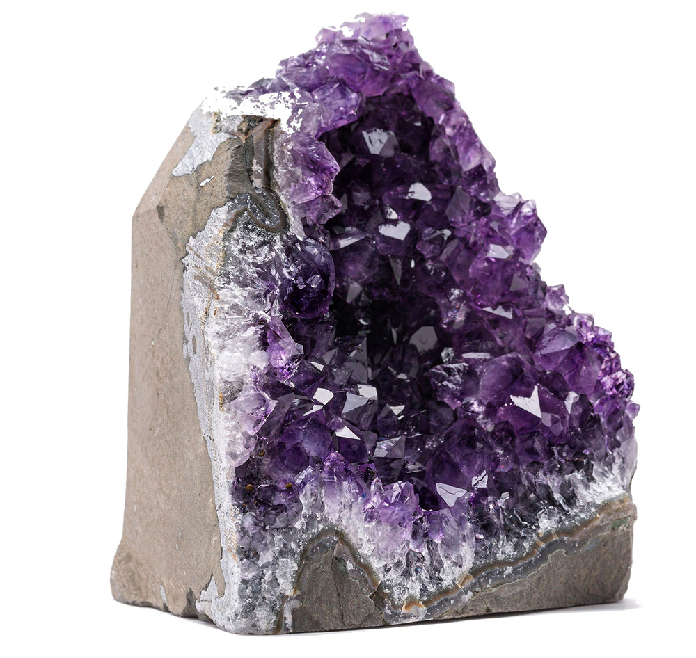 EMPORION amethyst cluster from Uruguay, 4-7 inch height, ideal for display.