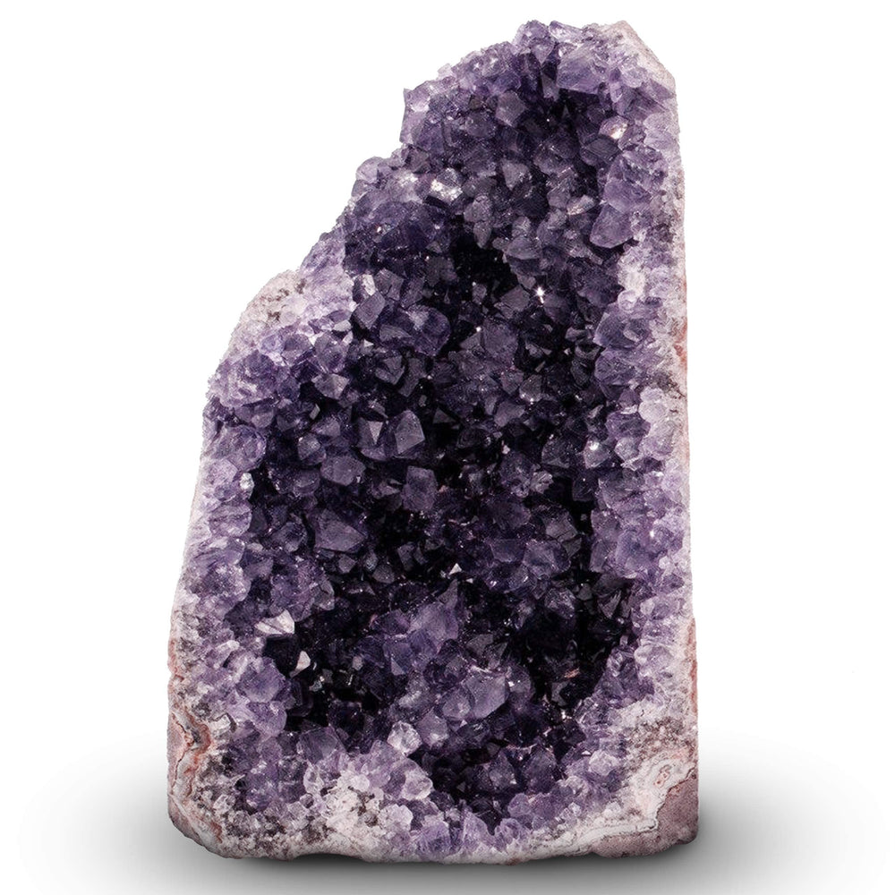 EMPORION display ideas for amethyst cluster on shelf.