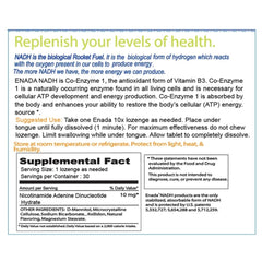 ENADA 10X NADH bottle with lozenges for convenient daily energy support