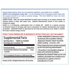 ENADA NADH tablet dissolved under tongue for fast absorption and convenience.