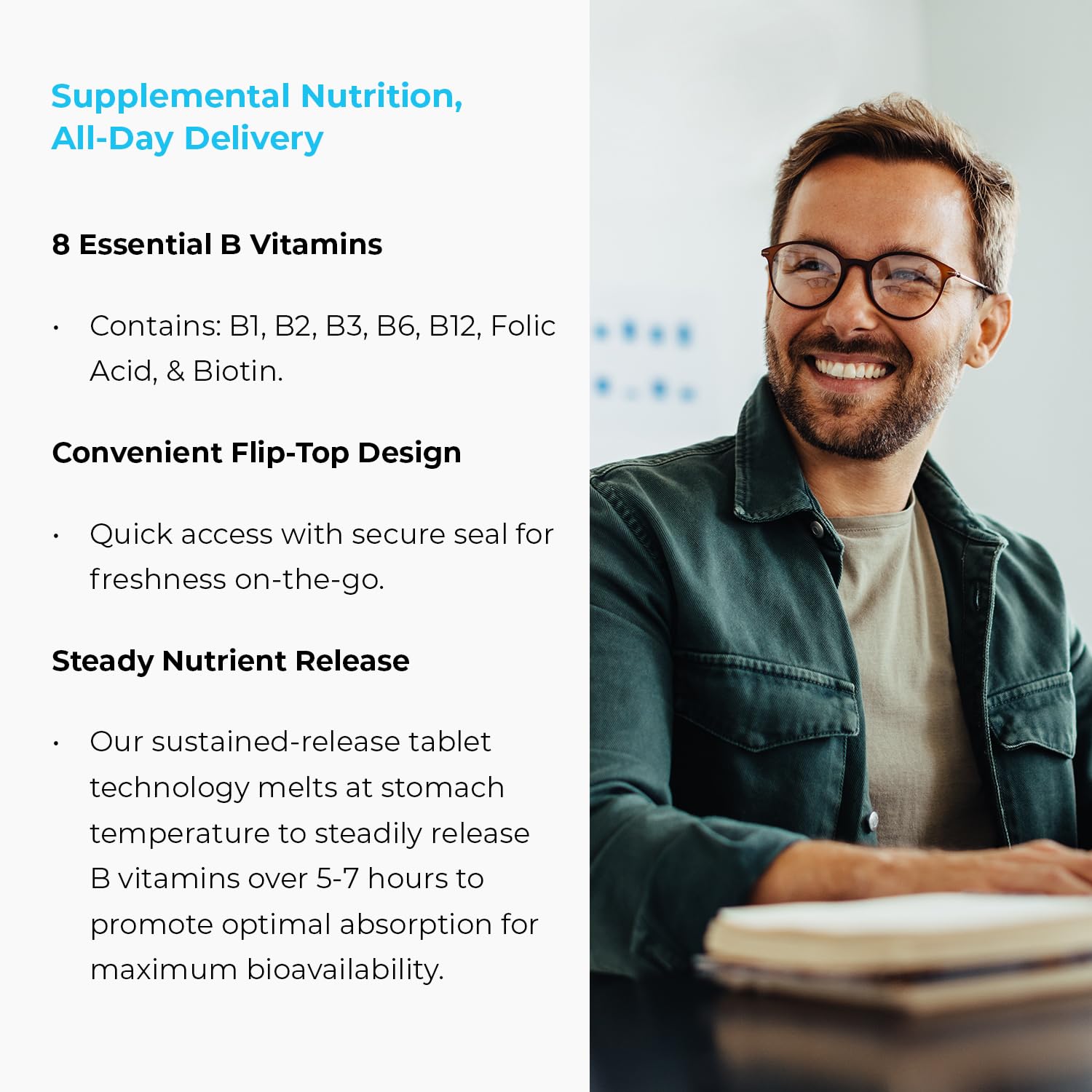 Endur-B Complex SR glass bottle hero shot conveys premium quality and transparency.
