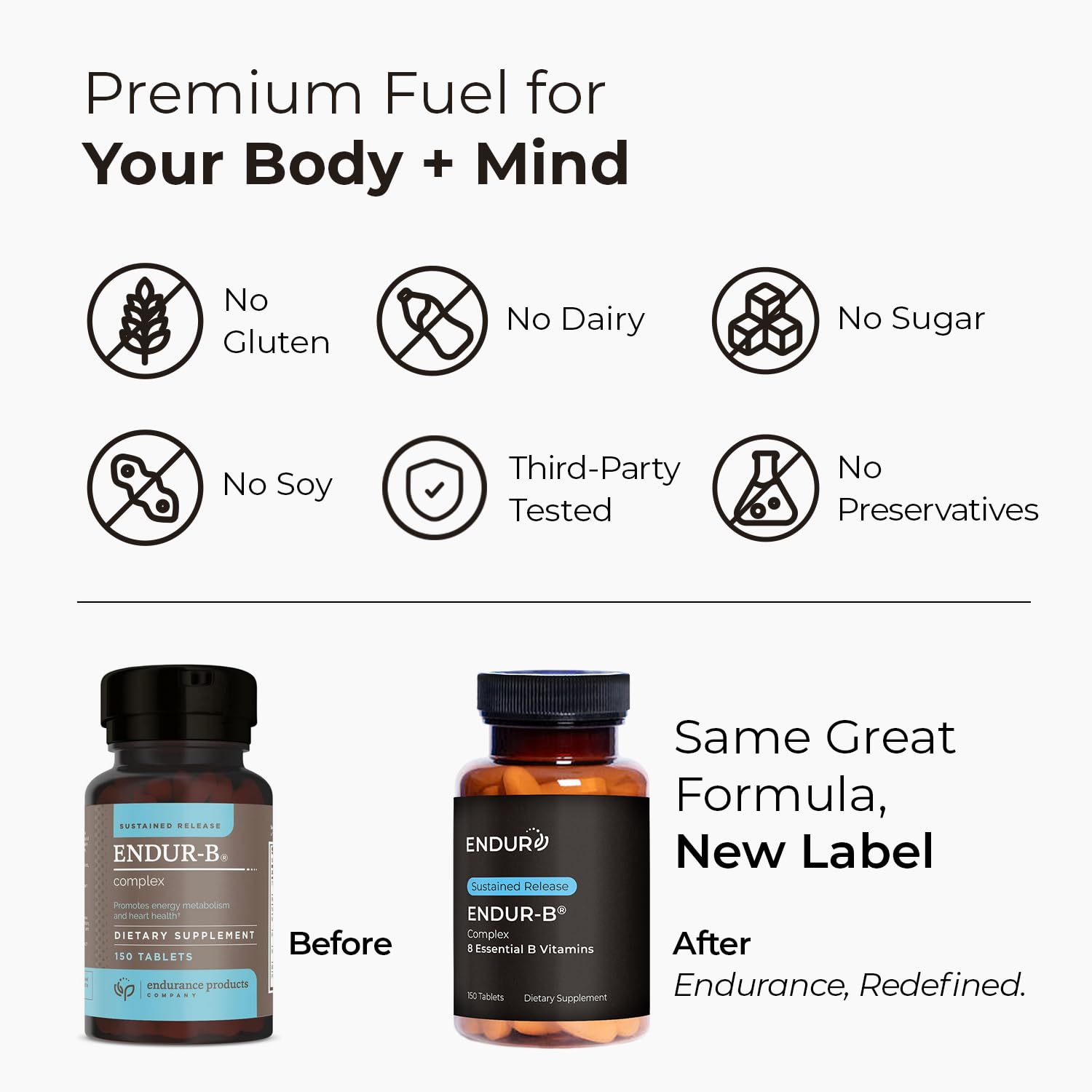 Endurance Products ENDUR-B Complex SR tablets on hand emphasize convenient daily use.