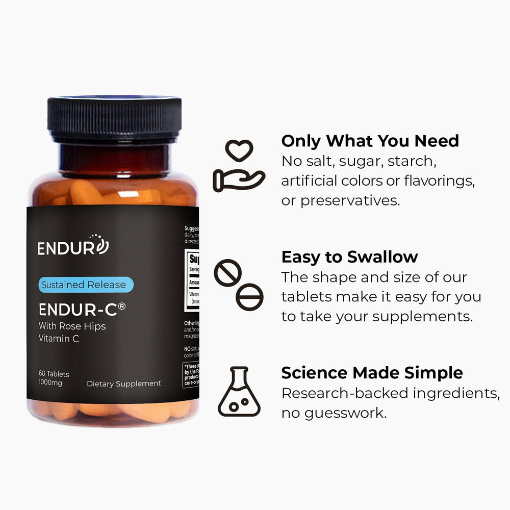 Rose hips visible on Endur-C box packaging.