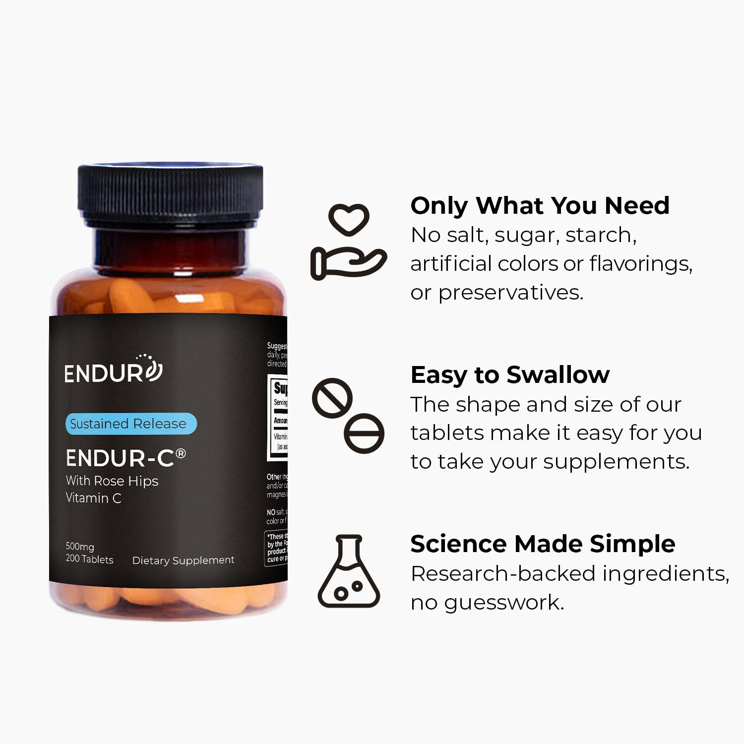 Pouring Endur-C bottle to illustrate daily usage with water