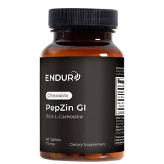 Endurance PepZinGI bottle with chewables for convenient daily digestive support.